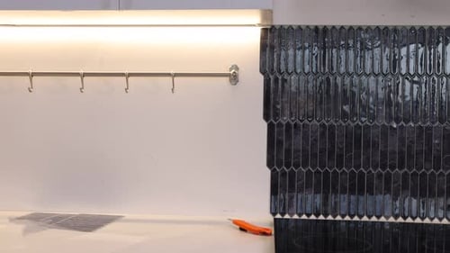 Newly Installed Modern Tiles in Kitchen Interior Design