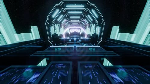 3D futuristic vj tunnel, abstract futuristic pattern, cosmic fast fly, fantastic endless loop