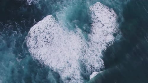 Aerial View of Crashing Waves, North Shore, Oahu