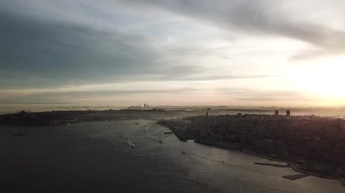 Historische Halbinsel von Istanbul bei Sonnenuntergang