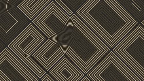 Animated Golden Geometric Labyrinth Lines Abstract Background