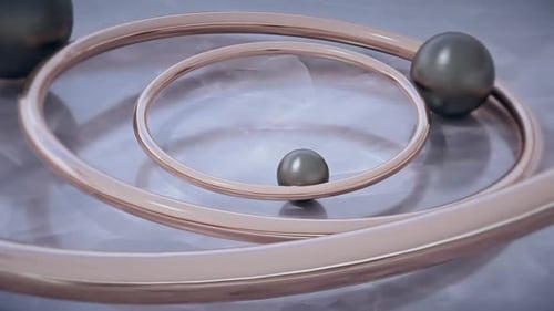 Anéis de prata com bolas rolantes Kinetic Art Loop