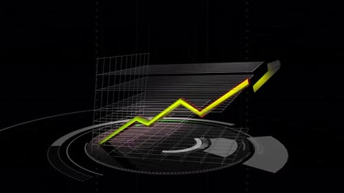 4K Graph Up Statistical Analysis Animated Video