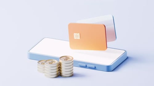 Loop animation of money and investment concept theme