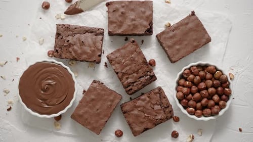 Chocolate Brownies with Hazelnuts and Chocolate Spread