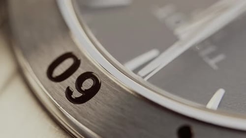 Close-up of Elegant Watch Showing Time