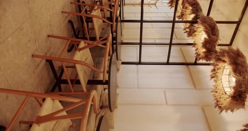 Wooden Chair and Table Eco Friendly Cafe