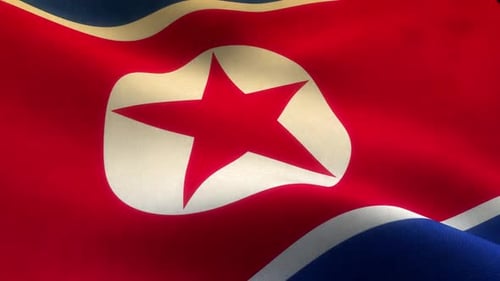 Fondo de primer plano de la bandera del país de Corea del Norte