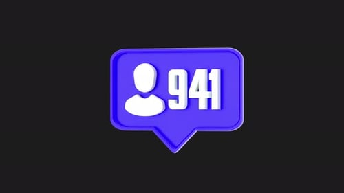 3D Animation Of Comment Blue Followers Counter