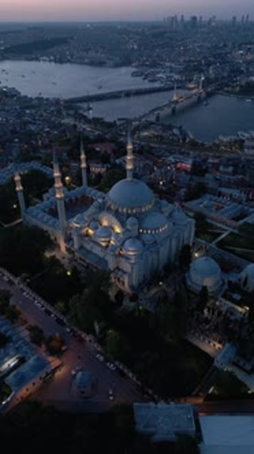 Urban aerial view of famous places in Istanbul, Turkey