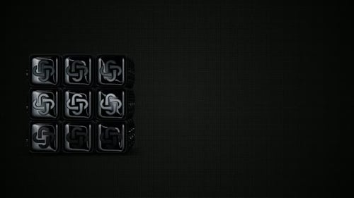 Futuristic 3D Rotating Cubes Abstract Loop Background