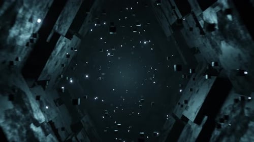 SciFi VJ Seamless Loop Tunnel 3D-Animation Dunkelblau