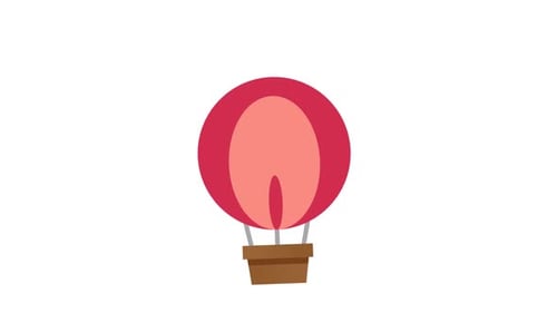 Flat Design Hot Air Balloon Animation
