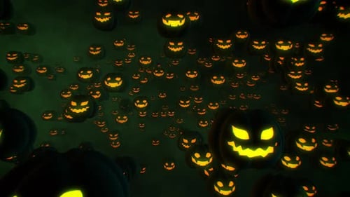 Pumpkin Face Flying Background