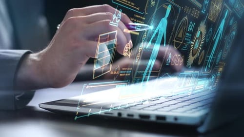 Abstract Infographics About Medical Research In Augmented Reality