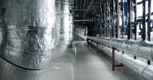 Water Purification System Equipment Interior of Water Treatment Plant