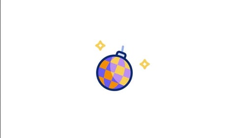Animiertes Disco-Kugel-Symbol