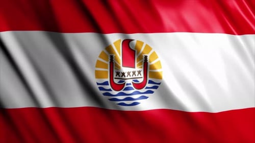 Realistic French Polynesia Flag Waving Animation Loop