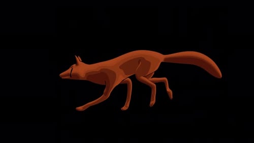 Animated Fox Running Loop with Stylized Design