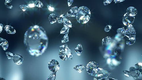 Falling Diamonds 4 K Close Up Stock Video