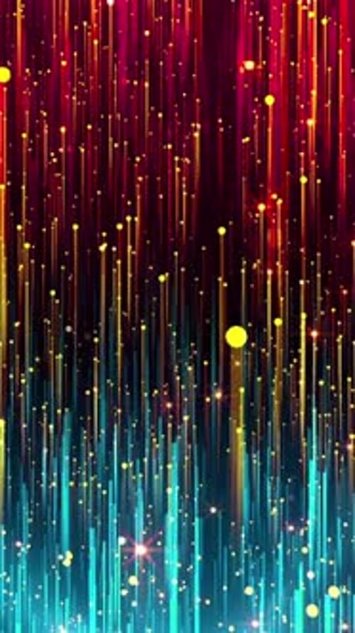 Raising Colorful Lights Particles Animation Vertical Bacground