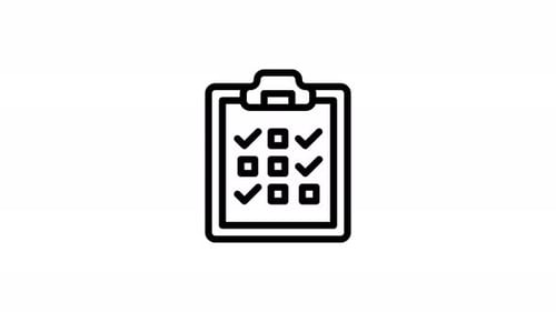 Animated Checklist Icon Flat Design with Checkmarks