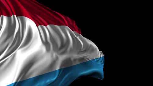 Realistic Waving National Flag on Black Background