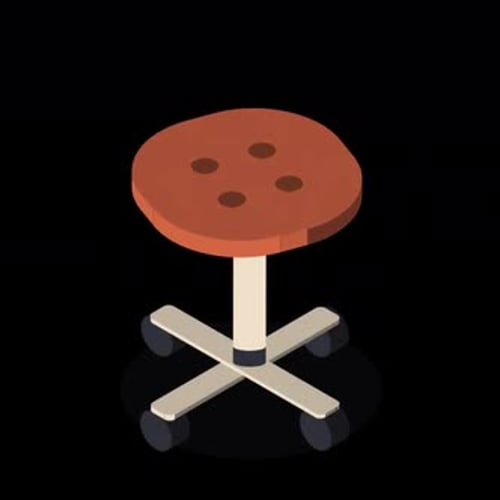 Chair Modern swivel stool, perfect for office or studio spaces, isolated on black background