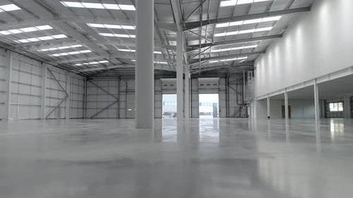 Warehouse Facility Empty Interior Flythrough