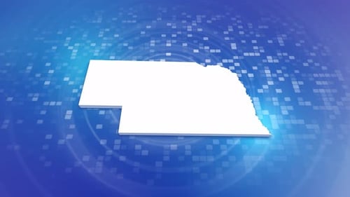 Digital Outline Reveal Animation of Nebraska Map