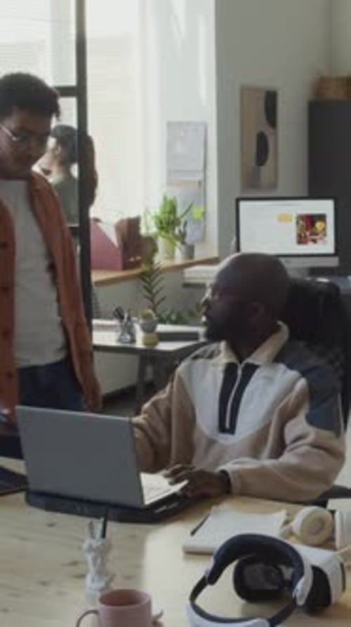 Timelapse of Diverse Employees of Innovative IT Company Working in Office