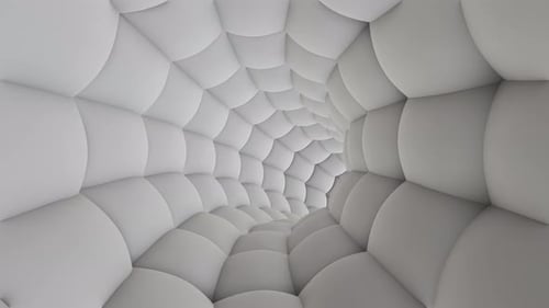 Abstract Soft Cloth Material Pillows Tunnel Seamless Animation 3d Render
