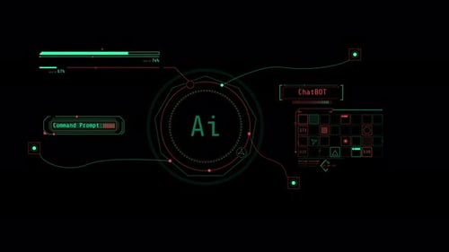 Infográficos de processamento de dados por IA generativa no Alpha Channel