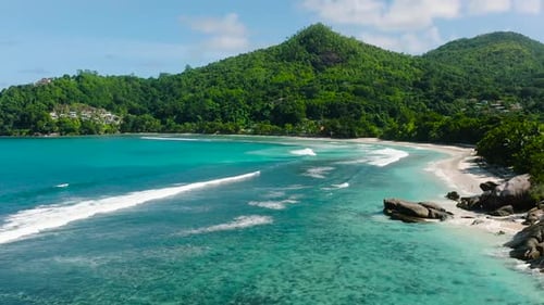 Coastal View with Lush Greenery and Turquoise Waters Seychelles Mahe