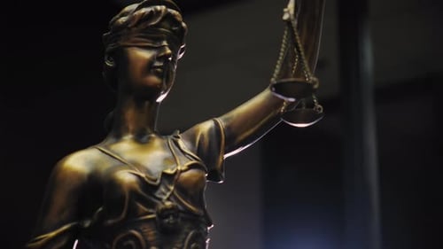 Legal and Law Concept Statue of Lady Justice Move Camera