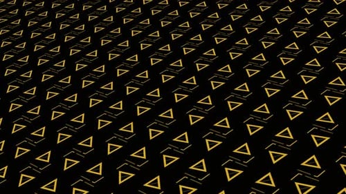 Golden Geometric Triangles and Lines Looping Abstract Background