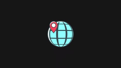 Animated Global Location Pin Icon