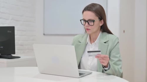 Business Woman Reacting to Online Shopping Failure