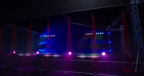 Dynamic Concert Stage Spotlights with Metal Trusses