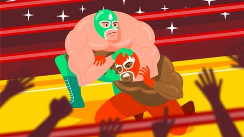 Lucha Libre Masked Mexican Wrestlers inside Ring Fighting - Cartoon Animations - Actions Sports