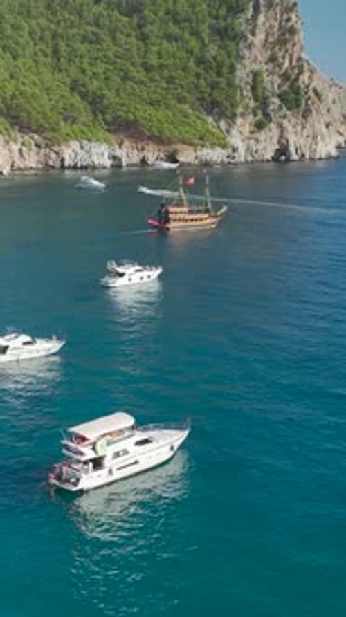 Vertical Video Coastal Dreams Mesmerizing Mediterranean Sea and Yachts