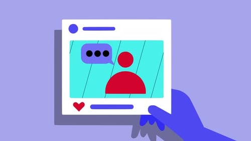 Animated Flat Social Media Post for User Profiles and Engagement