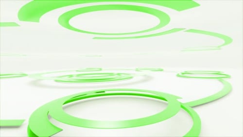 Saubere futuristische Kreise auf grünem Hintergrund