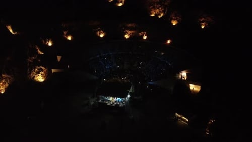 Outdoor Concert at Night From Aerial View