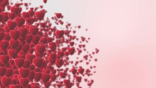 Animated Floating Red Hearts Particle Background Loop