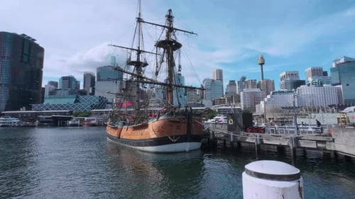 Tall ship in Sydney Harbour