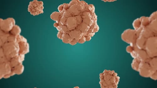 3D Rendering of Rotating Organic Cells Medical Background