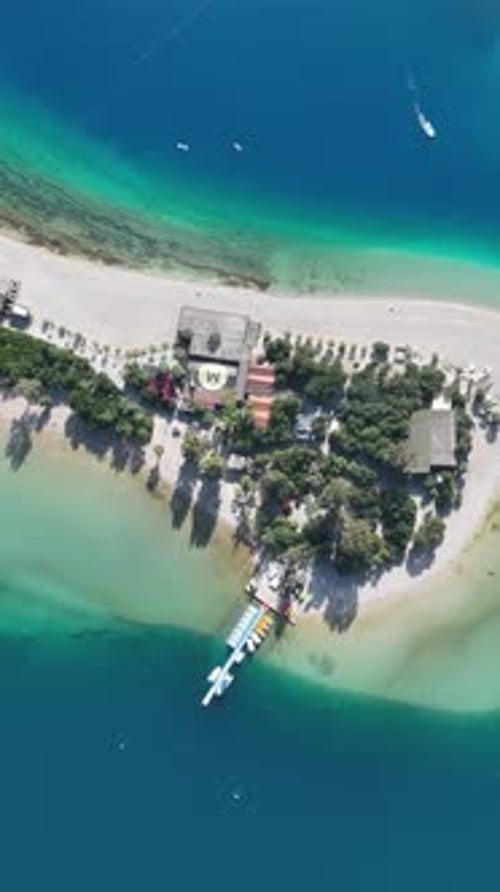 Stunning Birds Eye View of Tropical Sandy Beach