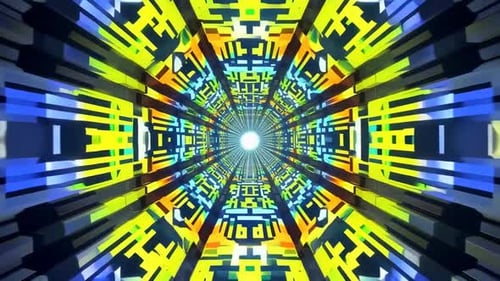 Futuristische digitale Tunnel-VJ Loop-Bewegungsgrafik