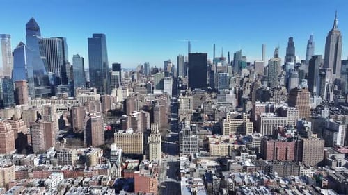 New York Skyline At Manhattan In New York United States.